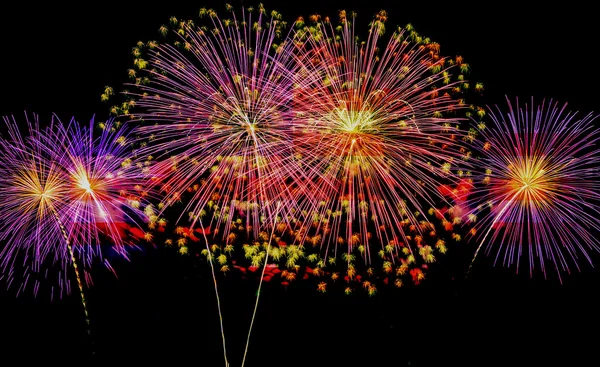 Hermosos fuegos artificiales multicolores —  Fotos de Stock