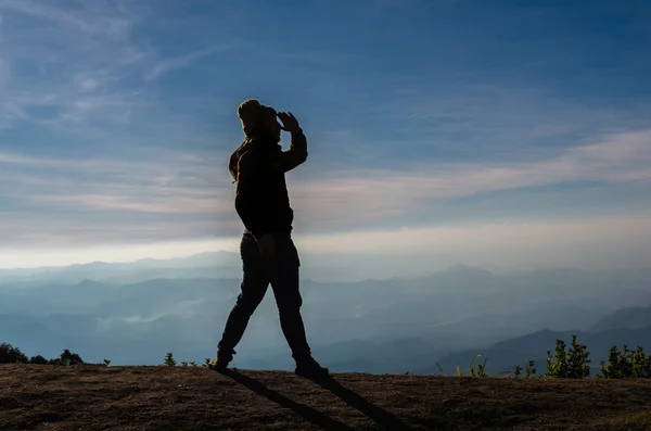 Silhouet van de mens — Stockfoto