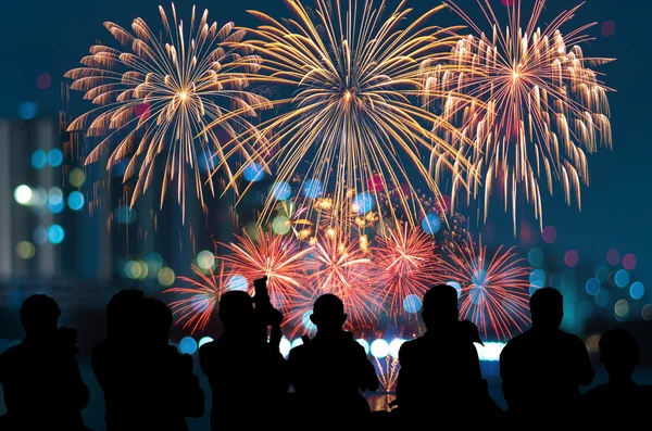 New years colorful fireworks — Stock Photo, Image