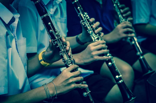 Interpretación clarinetista de música clásica — Foto de Stock
