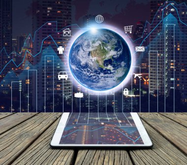 Cityscape ve mali grafik tablet