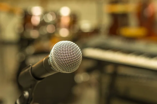 Close up of microphone  on background — Stock Photo, Image