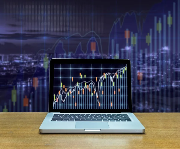 証券取引所の市場取引のグラフ — ストック写真