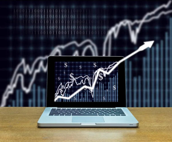 Stock exchange markt trading grafiek — Stockfoto