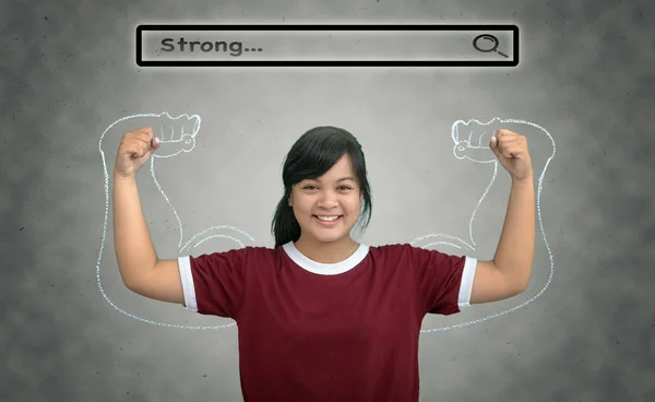 Asiática fuerte chica — Foto de Stock