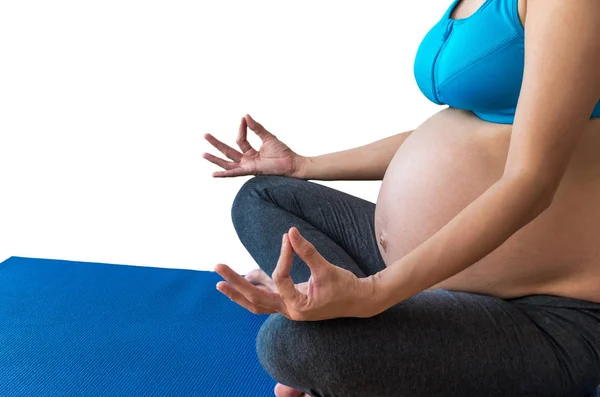 Pregnant woman meditating — Stock Photo, Image