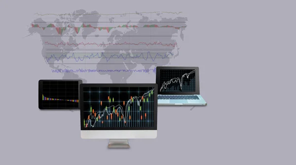 Giełda papierów wartościowych rynku handlu wykres — Zdjęcie stockowe