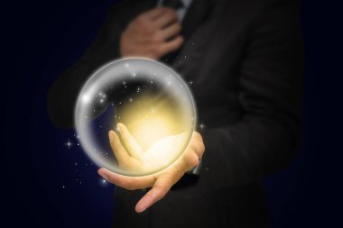 Topu tutan işadamı el 