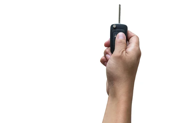 Hand holding a car key remote — Stock Photo, Image