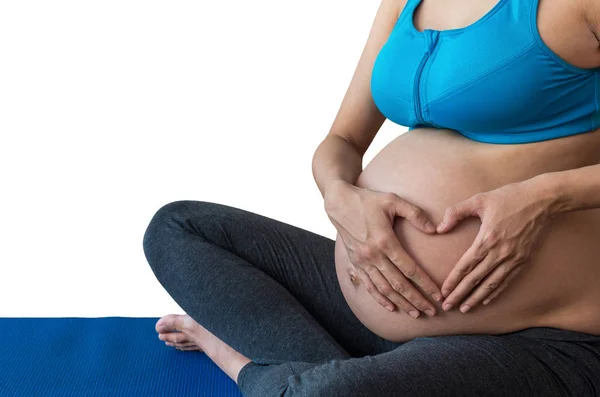 Asian Pregnant female in exercise   suit — Stock Photo, Image