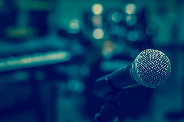 Close up of microphone  on  background — Stock Photo, Image