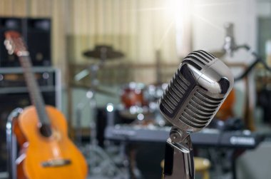 Retro mikrofon üzerinden soyut fotoğraf