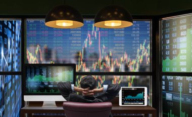 Tarafında oturan işadamı geri 