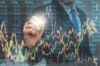 İşadamı ticaret grafik yazma 