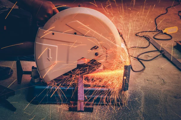 Cutting process  with sparks — Stock Photo, Image