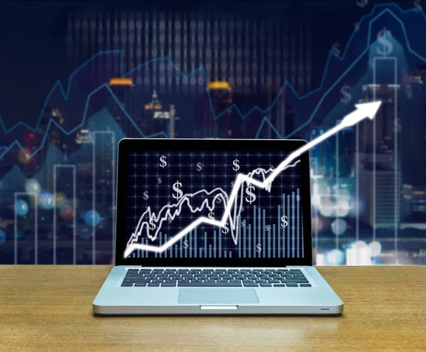 Stock exchange market trading graph — Stock Photo, Image