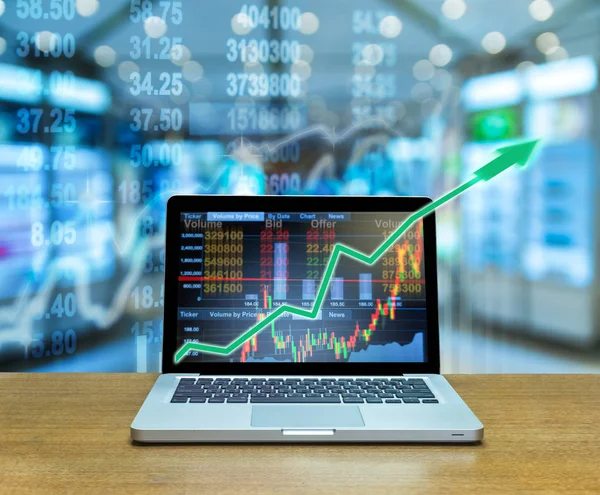 Stock exchange market trading graph — Stock Photo, Image