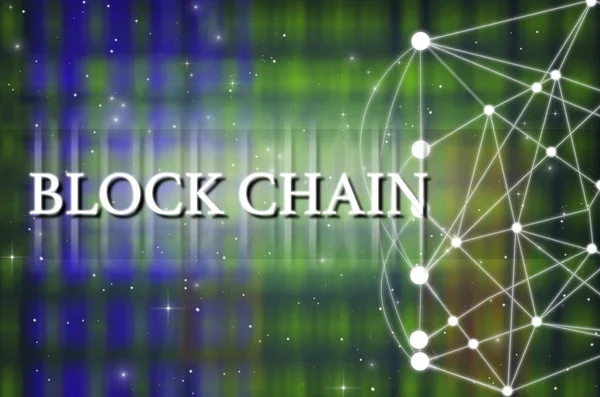 Block chain Text on Technology connection — Stock Photo, Image