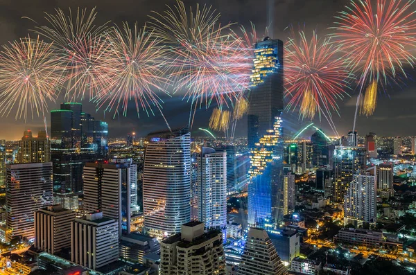 Vista superior de Bangkok Cityscape por la noche —  Fotos de Stock