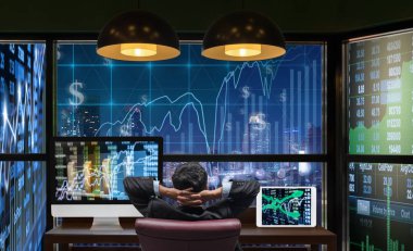 Tarafında oturan işadamı geri 