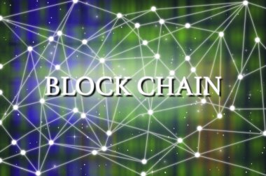 Blok zinciri teknoloji bağlantı arka plan üzerinde