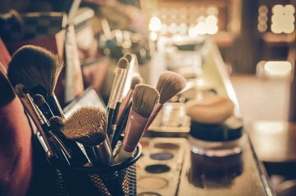Closeup pincéis de maquiagem — Fotografia de Stock