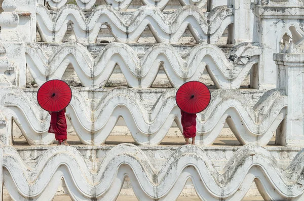 Two young monks — Stock Photo, Image