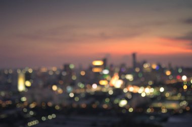  Bangkok cityscape alacakaranlıkta 