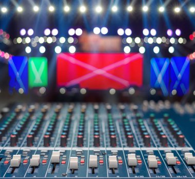 audio mixer over the Stage Spotlight clipart