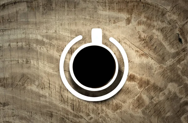 Šálek kávy s zapnutí symbolem — Stock fotografie