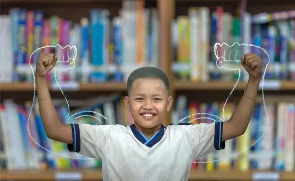 Asijské děti silný koncept — Stock fotografie