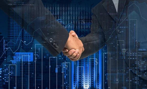Hand shake between businessmen — Stock Photo, Image