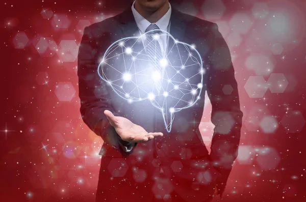 Businessman  showing Network connection — Stock Photo, Image
