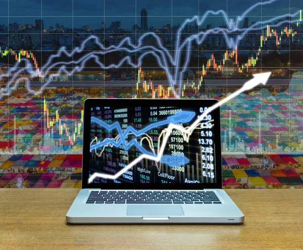 Borsa piyasa ticaret grafiği — Stok fotoğraf