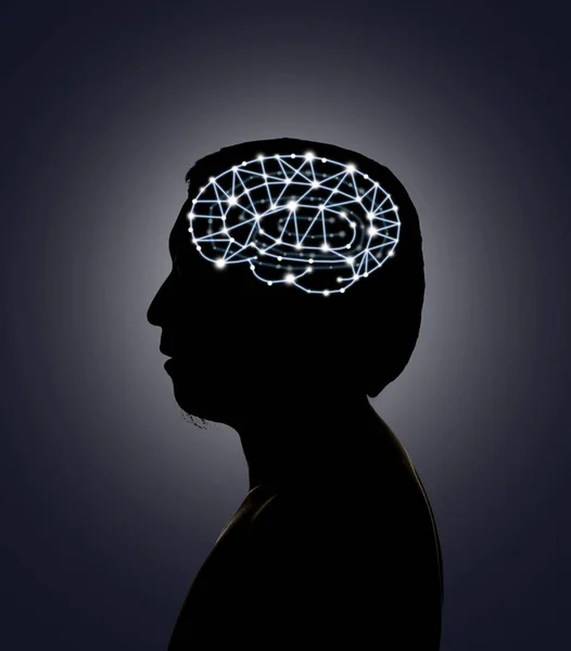 Silhouette of human head — Stock Photo, Image