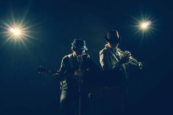 Musician Duo band — Stock Photo, Image