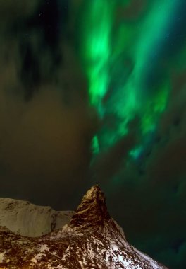 Aurora borealis karlı Adaları