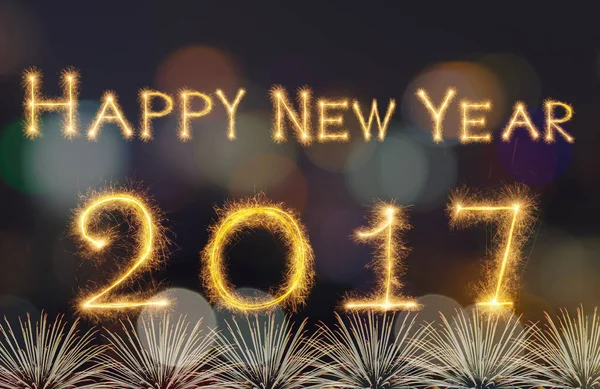 Happy new year with Sparkle firework — Stock Photo, Image