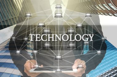 İşadamı holding tablet işletme binası üzerinde