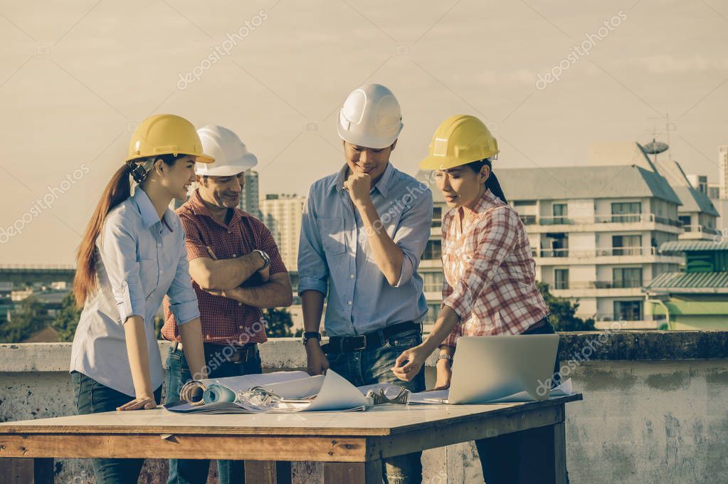 Construction engineers working — Stock Photo © Tzido #168570928