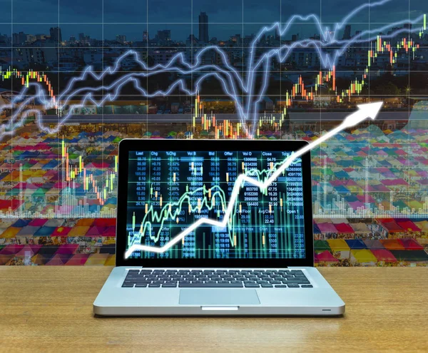 Giełda papierów wartościowych rynku handlu wykres — Zdjęcie stockowe