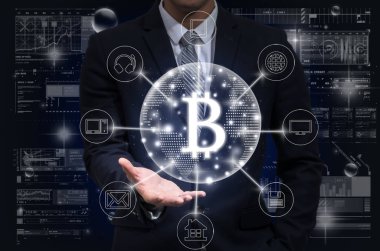 İşadamı holding bitcoins 