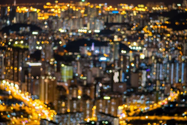 Stadsbilden bokeh på twilight — Stockfoto