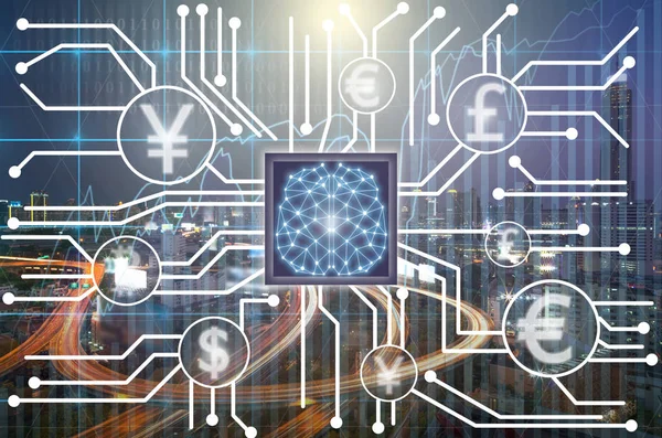 Finans sembollerle conection dijital simge
