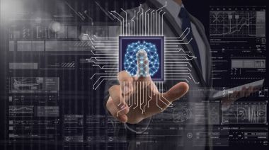  Yapay zeka işaret eden işadamı