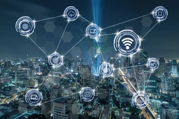 Connessione di comunicazione wireless — Foto Stock