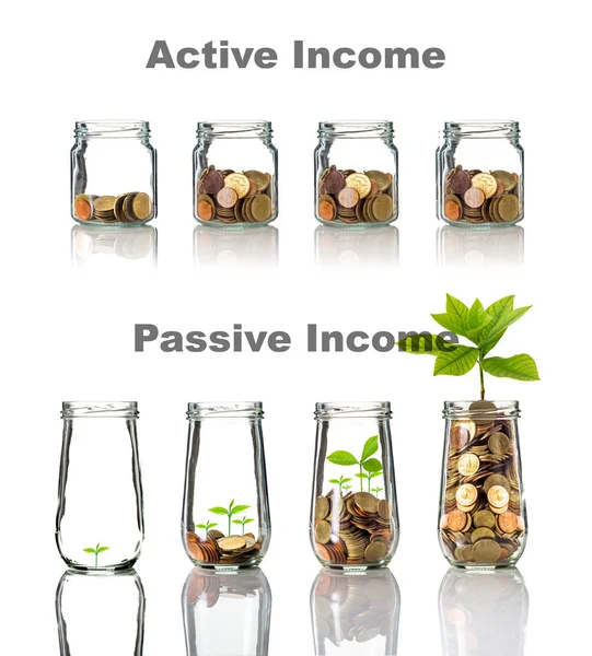 Actieve en passieve inkomsten concept — Stockfoto