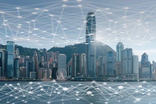 Scène van Hong Kong Cityscape — Stockfoto