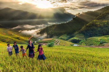  Tanımsız Vietnamca Hmong çocuk