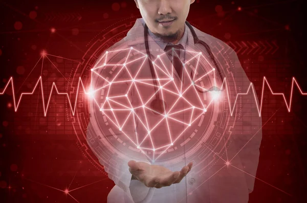 Asian Doctor with the stethoscope — Stock Photo, Image